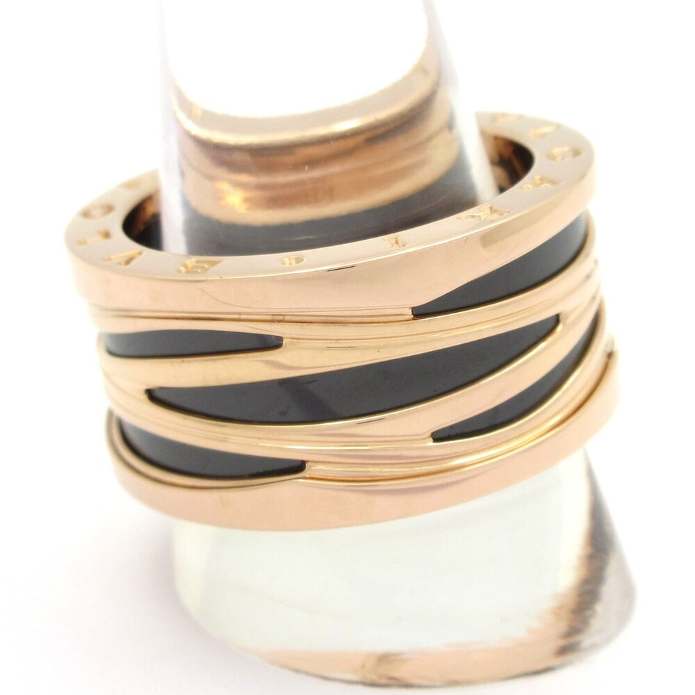 Bvlgari B-zero1 / B.zero1 Design Legend Ring 356033 18K Rose Gold Black Ceramic - Picture 2 of 7